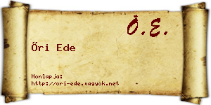 Őri Ede névjegykártya